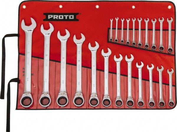 Proto JSCVMT-22S Reversible Ratcheting Combination Wrench Set 22 Pc, Metric