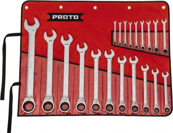 Proto JSCVT-20S Reversible Ratcheting Combination Wrench Set 20 Pc, Inch