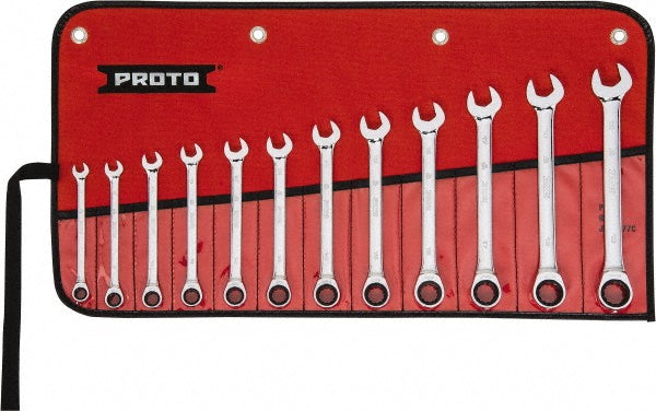 Proto JSCRMT-12S Ratcheting Combination Wrench Set 12 Pc, Metric