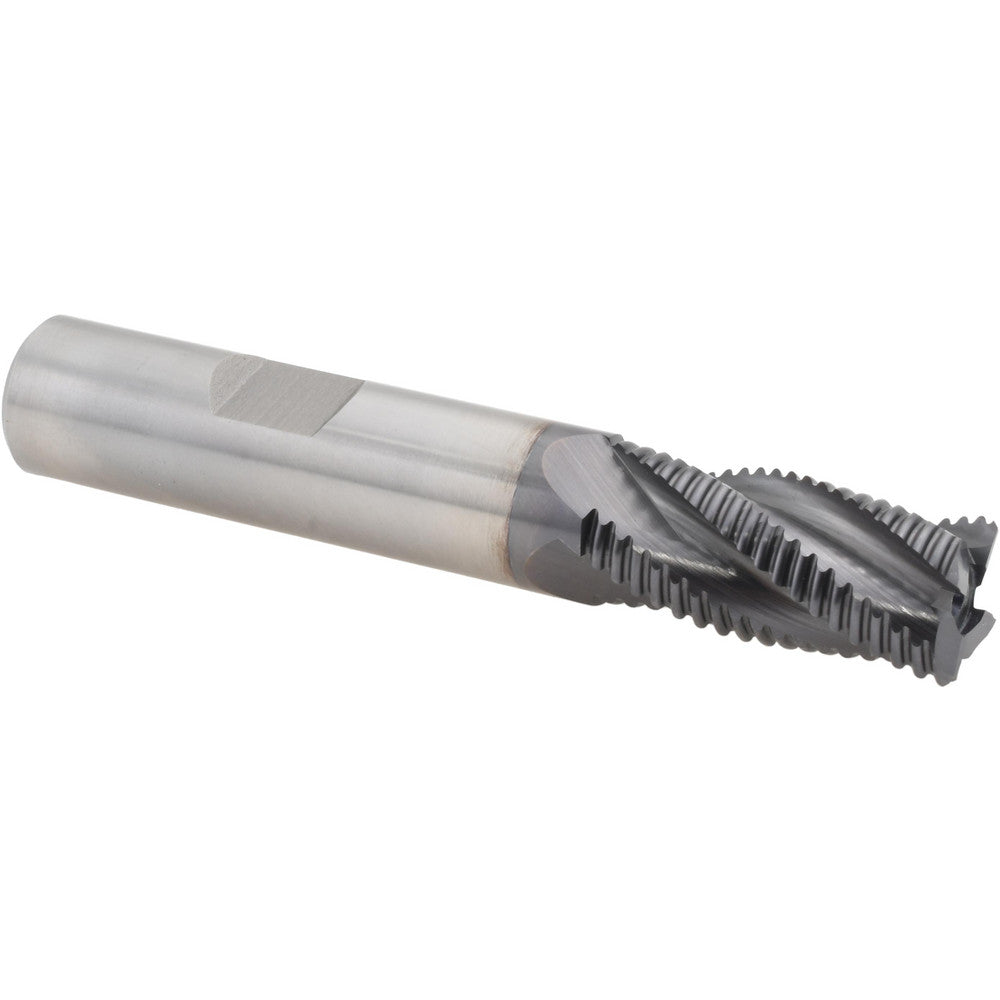 Hertel 62889100 Roughing End Mill 1/2" Dia, 4 Flute, Fine Pitch, Single End, Cobalt