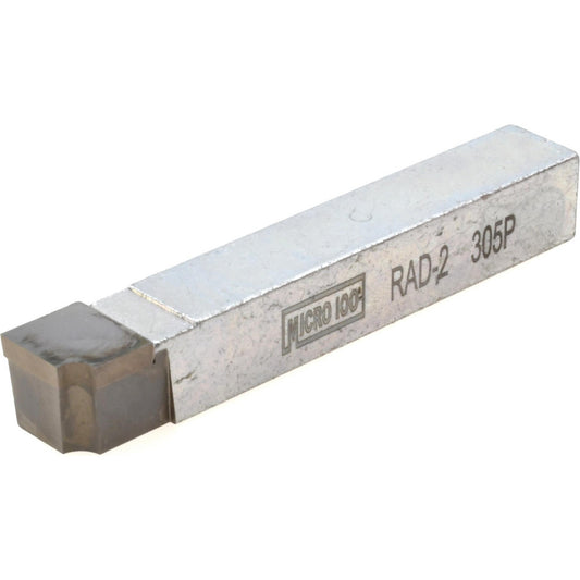 Micro 100 RAD-2 Radius-Cutting Tool Bits Tool Bit Style RAD  Cut Type Concave  Radius (Inch) 1/16  Shank Square Size (Inch) 3/8  Tip Material Brazed Solid Carbide  Cutting Direction Right Hand