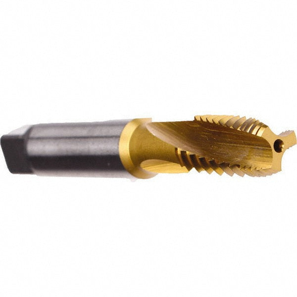 Emuge AW493100.5764 1/8-27 NPT, 3 Flutes, TiN Coated, Cobalt, Interrupted Thread Pipe Tap