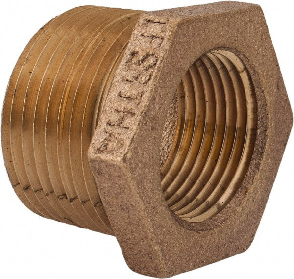 Merit Brass XNL114-1612 Brass Pipe Bushing 1 x 3/4" Fitting, Threaded, MNPT x FNPT, Class 125, Lead Free