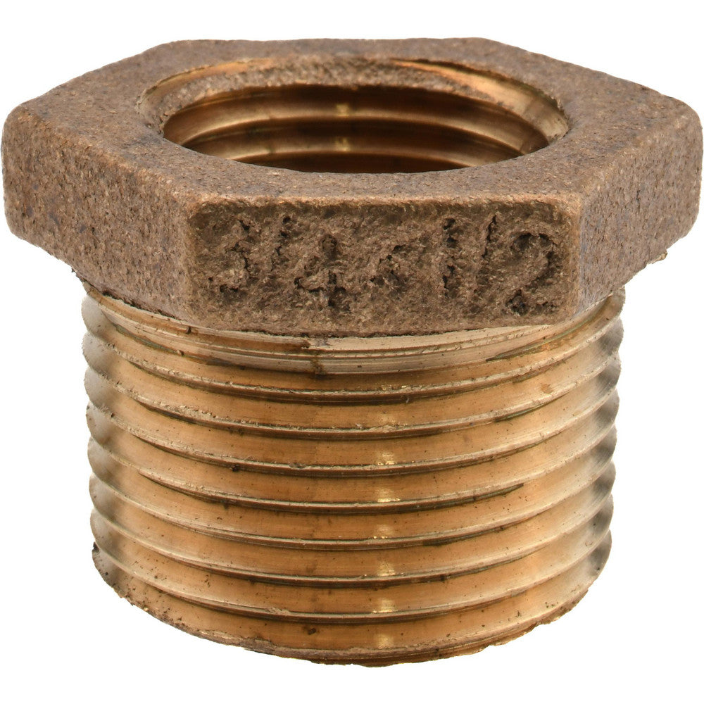 Merit Brass XNL114-1208 Brass Pipe Bushing 3/4 x 1/2" Fitting, Threaded, MNPT x FNPT, Class 125, Lead Free