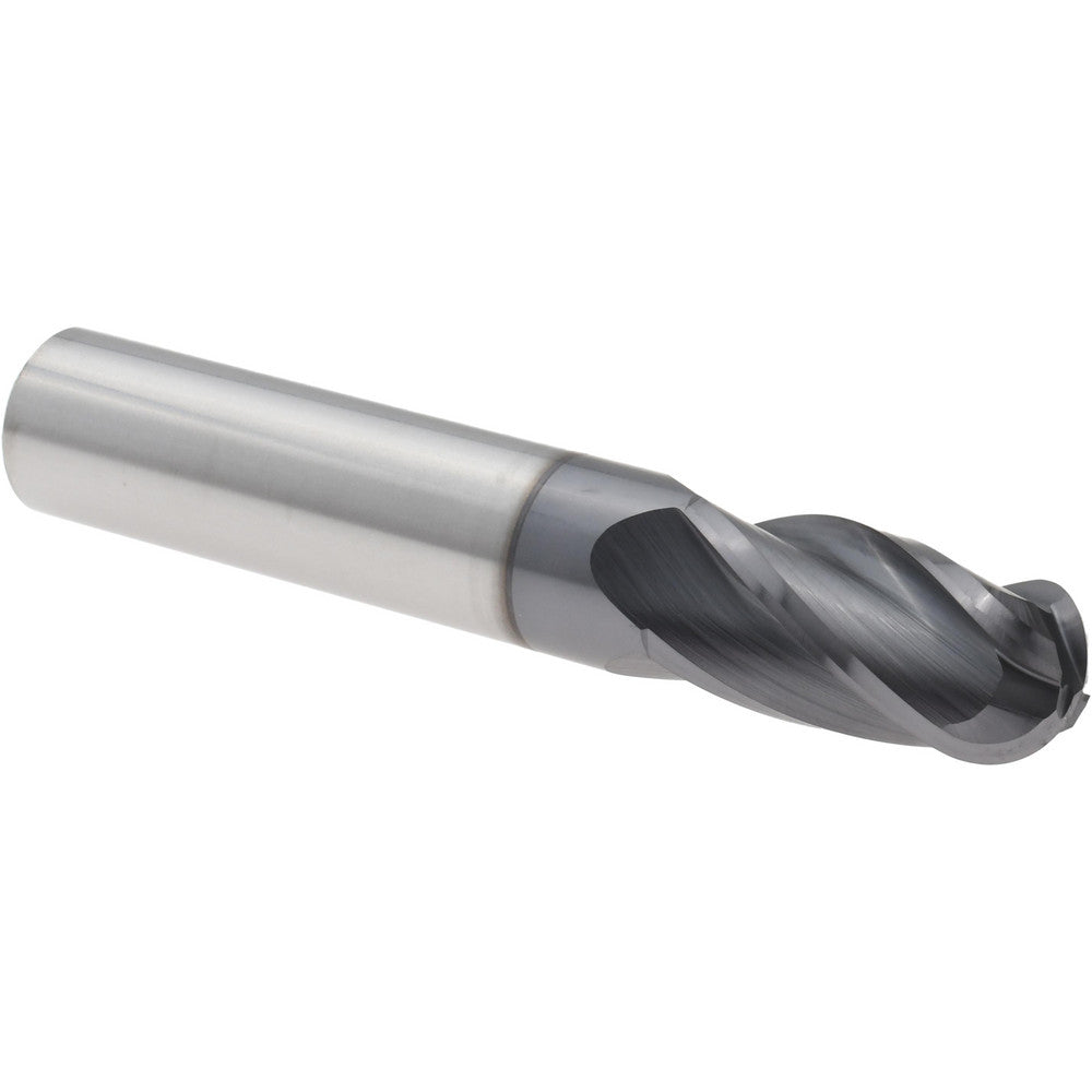 HTC TOOL & CUTTER CO. 145-4500 Ball End Mill 1/2" Dia, 1" LOC, 4 Flute, Solid Carbide