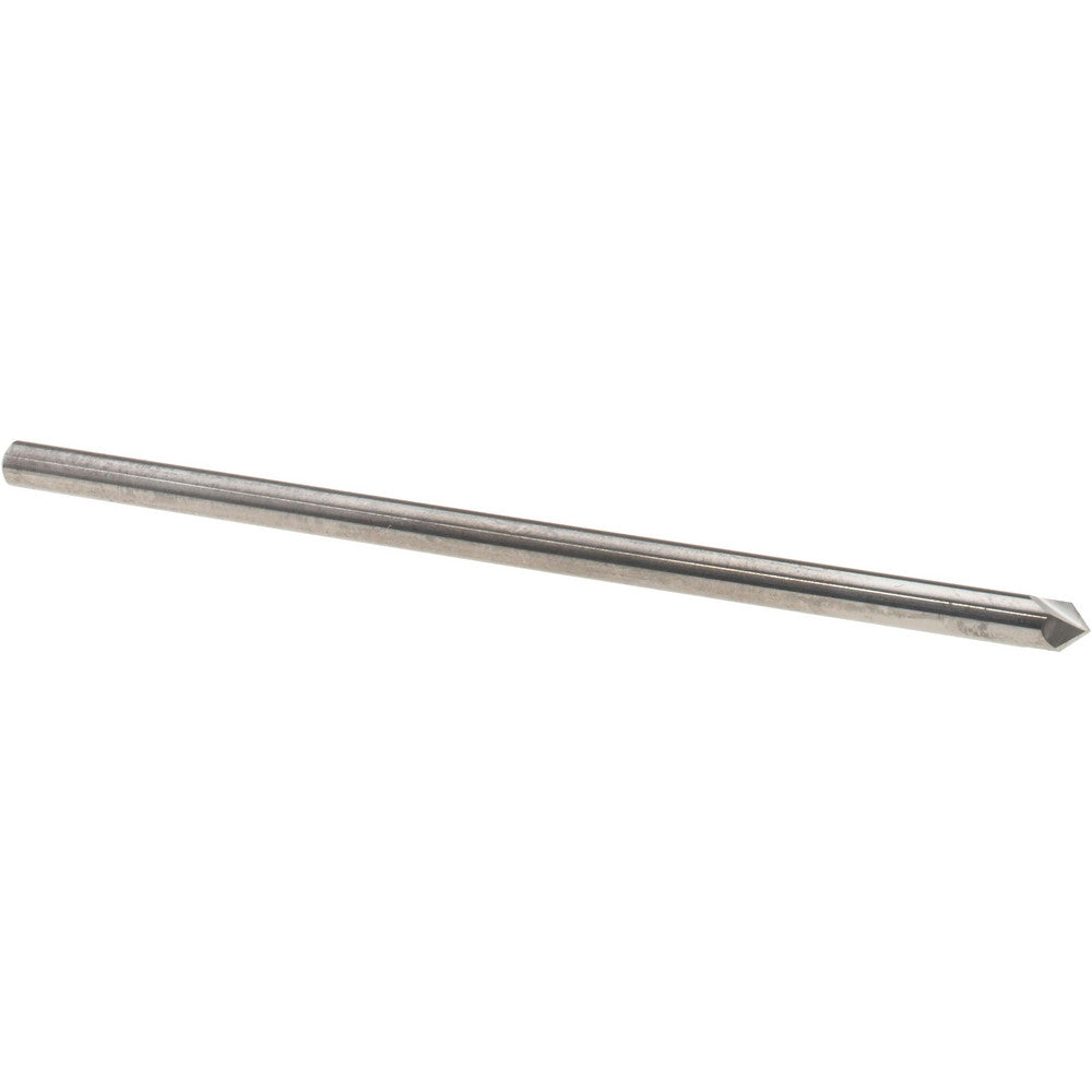 Harvey Tool 50645 Chamfer Mill 1/8" Dia, 1/8" Shank Dia, 90 deg, 2 Flute, Solid Carbide, Single End