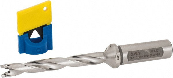Iscar 3202478 Replaceable-Tip Drill 0.394 to 0.429" Dia, 3.15" Max Depth, 5/8" Weldon Flat Shank
