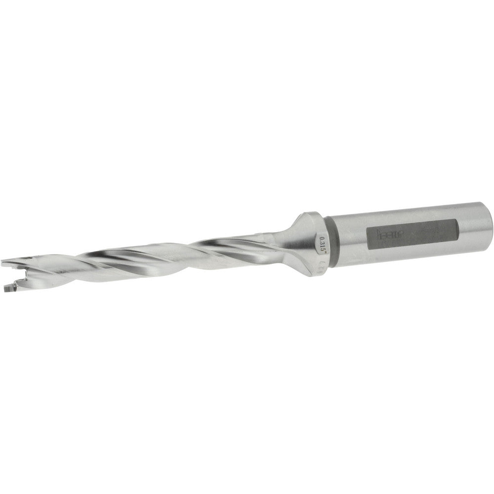 Iscar 3202476 Replaceable-Tip Drill 0.315 to 0.35" Dia, 2.52" Max Depth, 1/2" Weldon Flat Shank