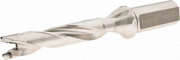 Iscar 3201739 Replaceable-Tip Drill 0.787 to 0.823" Dia, 3.94" Max Depth, 1" Weldon Flat Shank
