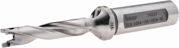 Iscar 3260111 Replaceable-Tip Drill 0.394 to 0.409" Dia, 1.96" Max Depth, 5/8" Weldon Flat Shank
