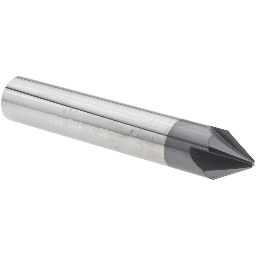 Harvey Tool 18330-C3 Chamfer Mill 1/2" Dia, 1/2" Shank Dia, 60 deg, 4 Flute, Solid Carbide, Single End