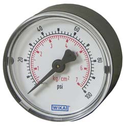 Wika 9690250 Pressure Gauge 1-1/2" Dial, 1/8" Thread, NPT, Center Back Mount