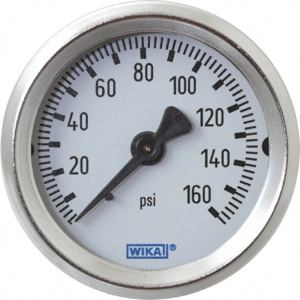 Wika 9795990 Pressure Gauge 2" Dial, 1/4" Thread, U-Clamp Panel & Center Back Mount