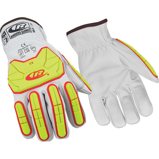 Ansell 667-10 Cut & Puncture Resistant Gloves Glove Type Impact-Resistant Cut-Resistant  ANSI/ISEA Cut Resistance Level A6  Primary Material Leather  ANSI/ISEA Abrasion Resistance Level 3  Color Red Yellow White  ANSI/ISEA Puncture Resistance Level 3