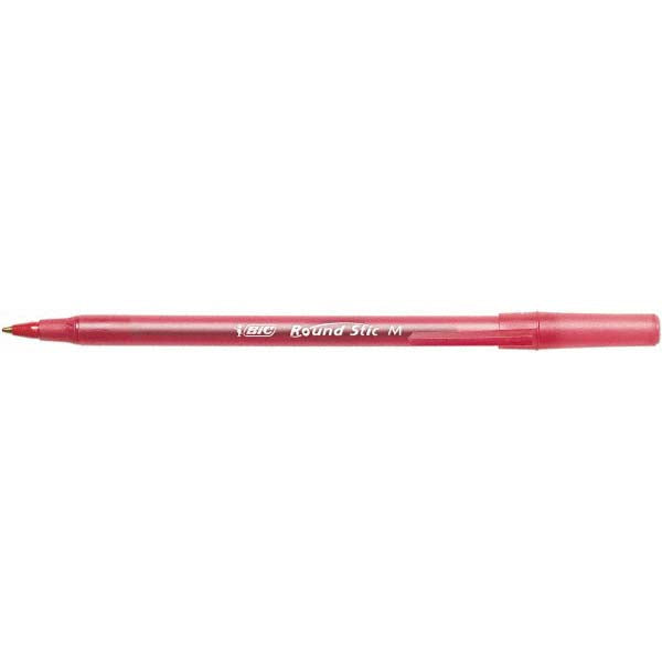 Bic BICGSM11RD Stick Pen Ball Tip, Red Ink