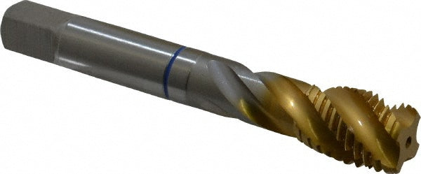 Guhring 9039090160000 Spiral Flute Tap M16 x 2.00, Metric Coarse, 4 Flute, Modified Bottoming, 6H Class of Fit, Powdered Metal, TiN Finish