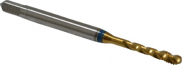 Guhring 9039110028450 Spiral Flute Tap #4-48, UNF, 3 Flute, Modified Bottoming, 2B Class of Fit, Powdered Metal, TiN Finish