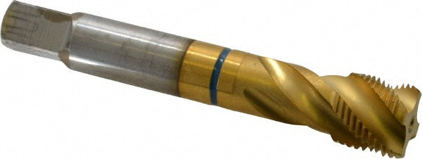 Guhring 9039110190500 Spiral Flute Tap 3/4-16, UNF, 4 Flute, Modified Bottoming, 2B Class of Fit, Powdered Metal, TiN Finish
