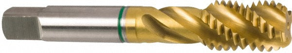 Guhring 9039210060000 Spiral Flute Tap M6 x 1.00, Metric Coarse, 3 Flute, Modified Bottoming, 6H Class of Fit, Cobalt, TiN Finish