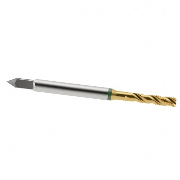 Guhring 9039220041660 Spiral Flute Tap #8-32 UNC, 3 Flutes, Modified Bottoming, 2B Class of Fit, Cobalt, TIN Coated