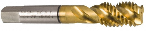 Guhring 9039330050000 Spiral Flute Tap M5 x 0.80, Metric Coarse, 2 Flute, Modified Bottoming, 6H Class of Fit, Cobalt, TiN Finish