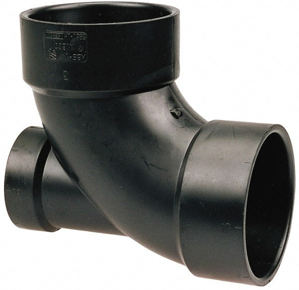 NIBCO I446150 Drain, Waste & Vent 90 deg Elbow with Low Heel Inlet 4 x 4 x 2" Fitting, Hub x Hub x Hub, Acrylonitrile Butadiene Styrene