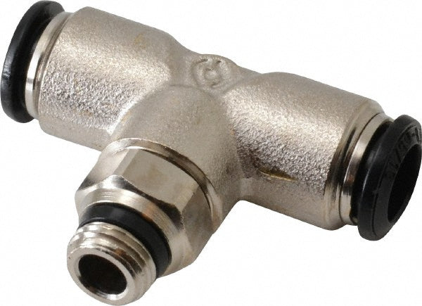Aignep USA 50210N-8-1/8 Push-to-Connect Tube x Universal Thread Fitting Swivel Branch Tee, Universal, 8.00 mm OD