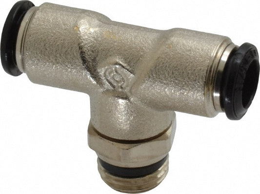 Aignep USA 50210N-8-1/4 Push-to-Connect Tube x Universal Thread Fitting Swivel Branch Tee, Universal, 8.00 mm OD