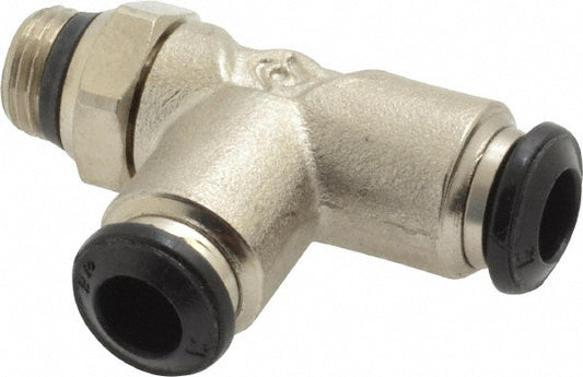 Aignep USA 50222N-6-1/8 Push-to-Connect Tube x Universal Thread Fitting Swivel Run Tee, Universal, 6.00 mm OD