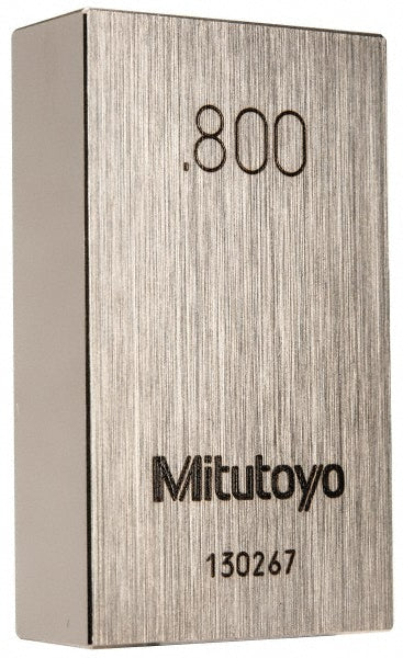 Mitutoyo 611198-531 Rectangle Steel Gage Block 0.8", Grade 0