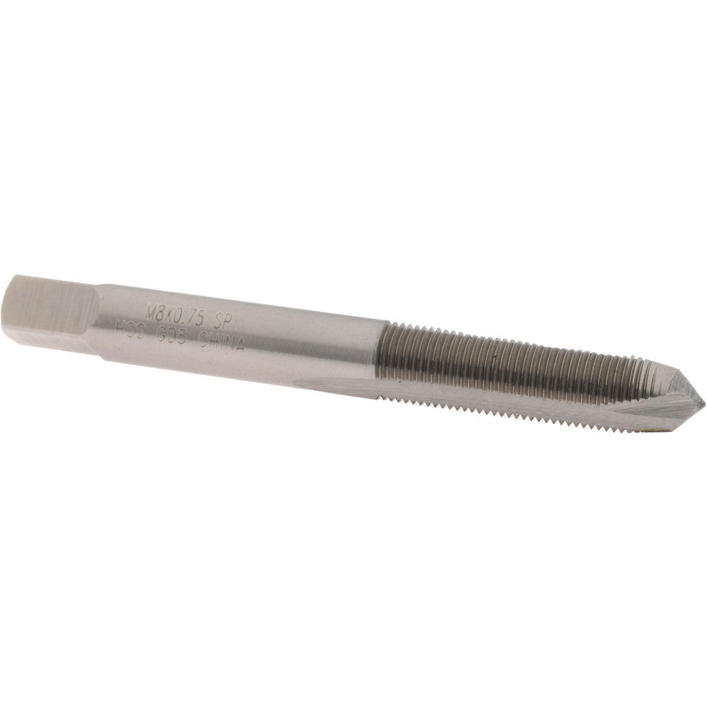 Value Collection JY63326755 Spiral Point Tap M8x0.75 Metric Fine, 2 Flutes, Plug, High Speed Steel, Bright Finish