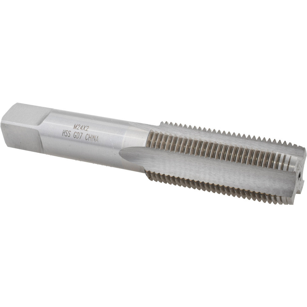 Value Collection JY63326797 Straight Flute Tap M24x2 Metric Fine, 4 Flute, Plug Chamfer, HSS, Bright/Uncoated Finish