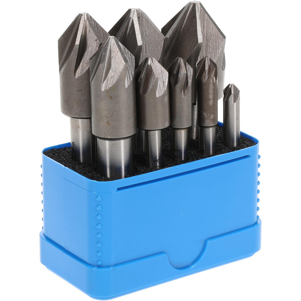 Value Collection SC21828S Countersink Set 8 Pc, 1/4 to 1" Head Dia, 6 Flute, 82 &deg Included Angle