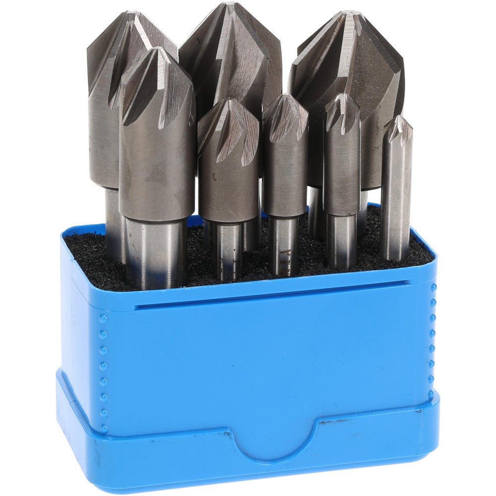 Value Collection SC21908S Countersink Set 8 Pc, 1/4 to 1" Head Dia, 6 Flute, 90 &deg Included Angle