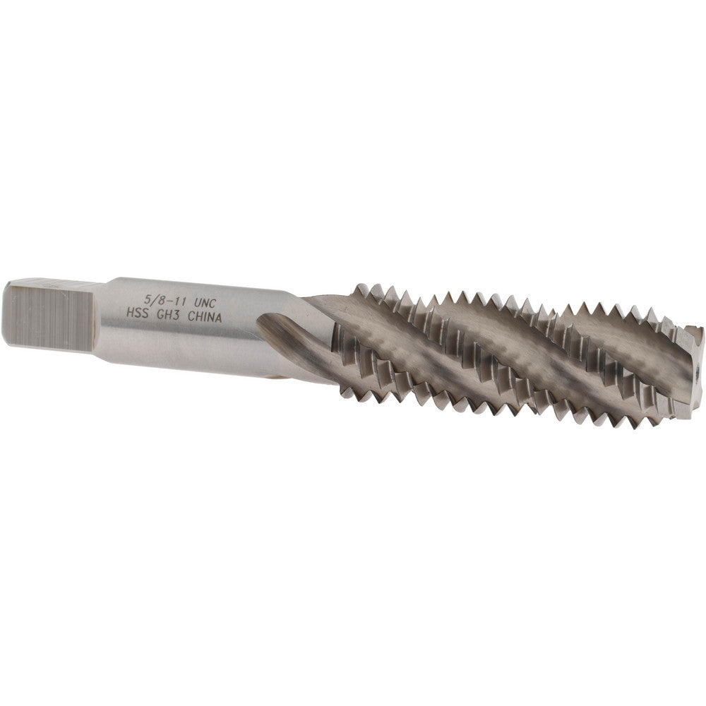 Value Collection JY63328439 Spiral Flute Tap 5/8-11 UNC, 4 Flutes, Bottoming, 3B Class of Fit, High Speed Steel, Bright/Uncoated