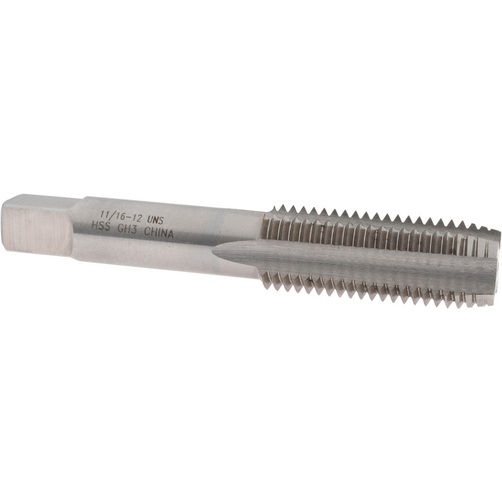 Value Collection JY63328769 Straight Flute Tap 11/16-12 UNS, 4 Flute, Plug Chamfer, HSS, Bright/Uncoated Finish