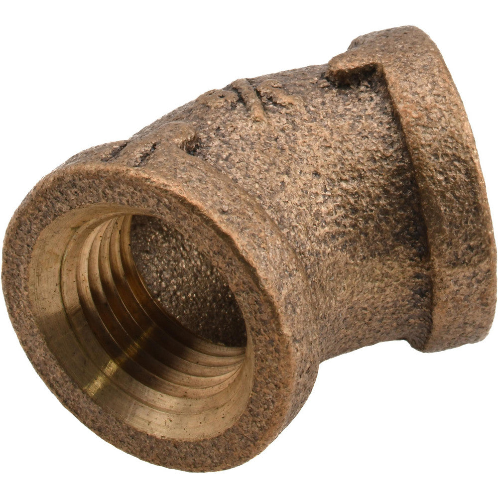 Merit Brass XNL102-06 Brass Pipe 45 &deg Elbow 3/8" Fitting, Threaded, FNPT x FNPT, Class 125, Lead Free