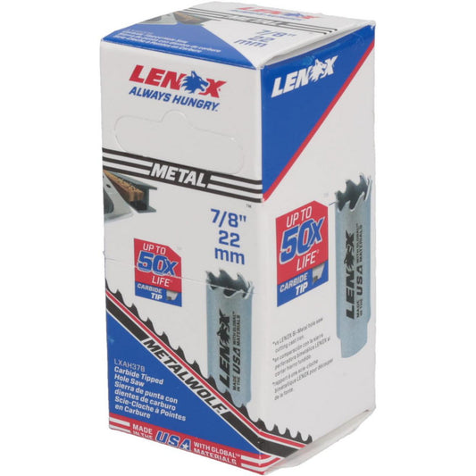 Lenox LXAH378 Hole Saw 7/8" Saw Dia, 1-1/2" Cut Depth