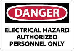AccuformNMC D268PB Accident Prevention Sign Rectangle, "Danger, ELECTRICAL HAZARD AUTHORIZED PERSONNEL ONLY"