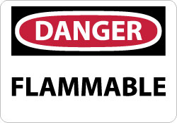 AccuformNMC D126PB Danger - Flammable, Pressure Sensitive Vinyl Fire Sign