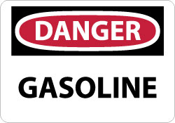 AccuformNMC D40PB Chemical & Hazardous Material Sign Rectangle, "Danger, GASOLINE"