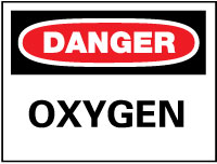 AccuformNMC D98PB Chemical & Hazardous Material Sign Rectangle, "Danger, Oxygen"