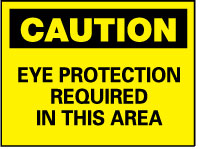 AccuformNMC MSCC26RB Sign Rectangle, "Caution - Eye Protection Required in This Area"