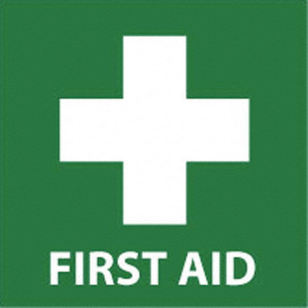 AccuformNMC S53P First Aid Sign Square, "First Aid"