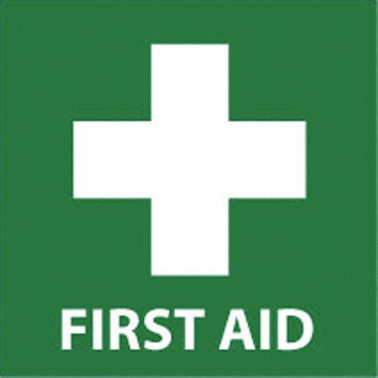 AccuformNMC S53P First Aid Sign Square, "First Aid"