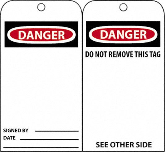 AccuformNMC RPT30 Accident Prevention Tag Rectangle, Unrippable Vinyl