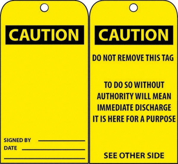 AccuformNMC RPT28 Accident Prevention Tag Rectangle, 3" High, Unrippable Vinyl, "Danger"
