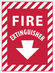 AccuformNMC FXPSER Fire Extinguisher, Plastic Fire Sign