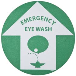 AccuformNMC WFS5 First Aid Adhesive Backed Floor Sign Round, Vinyl, ''Emergency Eye Wash''