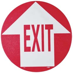 AccuformNMC WFS9 Entrance & Directional & Exit Adhesive Backed Floor Sign Round, Vinyl, ''EXIT''